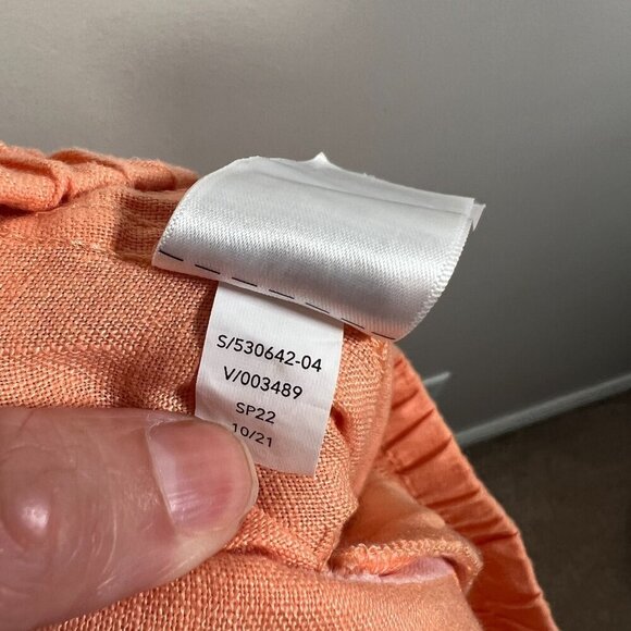 Athleta Cabo Linen Jogger Pants Size 6 Cactus Peach Coral Travel Beach Coastal - Picture 11 of 11